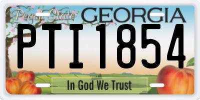 GA license plate PTI1854