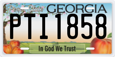 GA license plate PTI1858