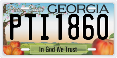GA license plate PTI1860