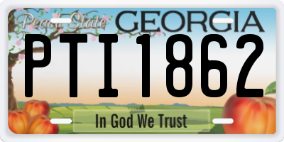GA license plate PTI1862