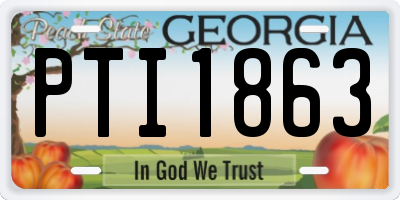 GA license plate PTI1863