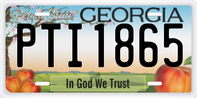 GA license plate PTI1865