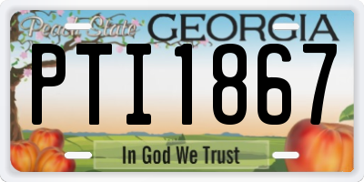GA license plate PTI1867