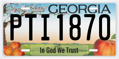 GA license plate PTI1870