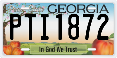 GA license plate PTI1872