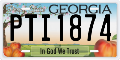 GA license plate PTI1874