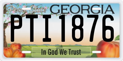 GA license plate PTI1876