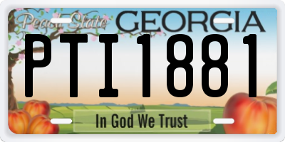 GA license plate PTI1881