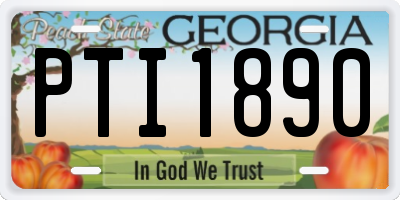GA license plate PTI1890