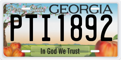 GA license plate PTI1892
