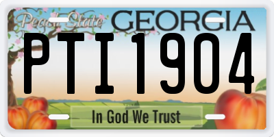 GA license plate PTI1904
