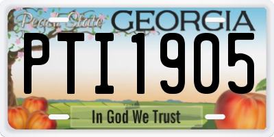 GA license plate PTI1905