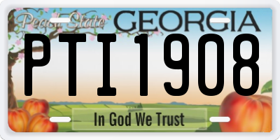 GA license plate PTI1908