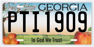 GA license plate PTI1909