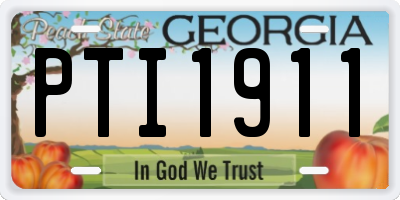 GA license plate PTI1911