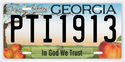 GA license plate PTI1913
