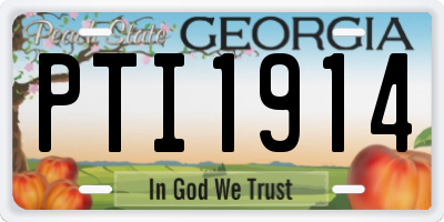 GA license plate PTI1914
