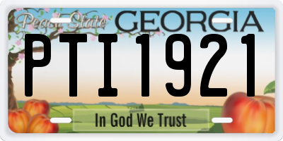 GA license plate PTI1921
