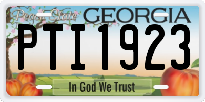 GA license plate PTI1923