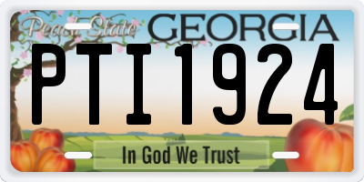 GA license plate PTI1924