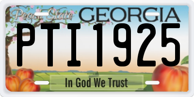 GA license plate PTI1925