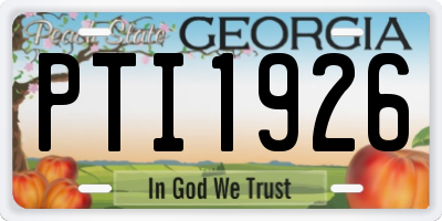 GA license plate PTI1926