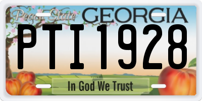 GA license plate PTI1928
