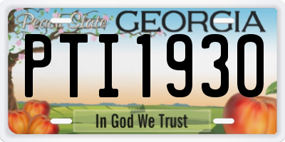 GA license plate PTI1930