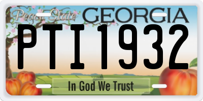 GA license plate PTI1932