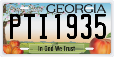 GA license plate PTI1935