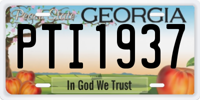 GA license plate PTI1937