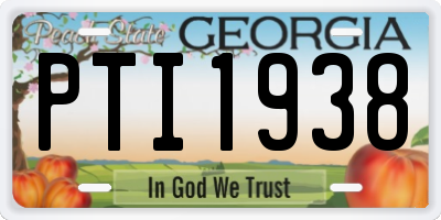 GA license plate PTI1938