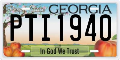 GA license plate PTI1940