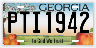 GA license plate PTI1942