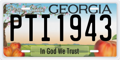 GA license plate PTI1943