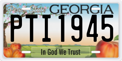 GA license plate PTI1945