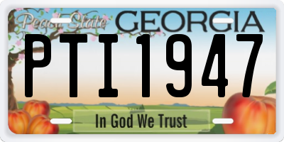 GA license plate PTI1947