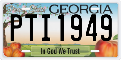 GA license plate PTI1949