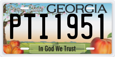 GA license plate PTI1951