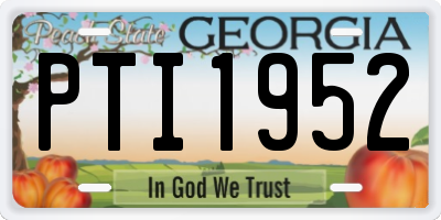 GA license plate PTI1952