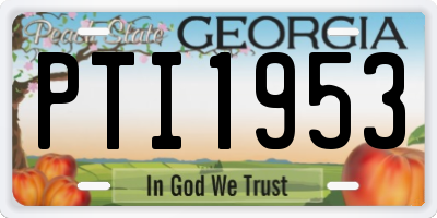 GA license plate PTI1953