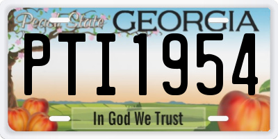 GA license plate PTI1954