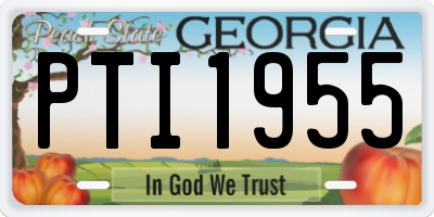 GA license plate PTI1955