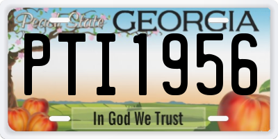 GA license plate PTI1956