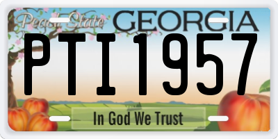 GA license plate PTI1957