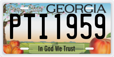 GA license plate PTI1959