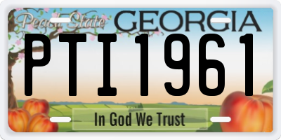 GA license plate PTI1961