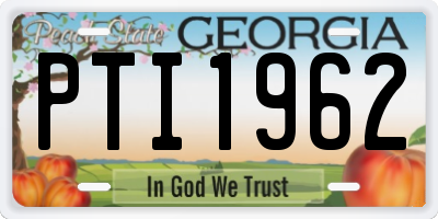 GA license plate PTI1962