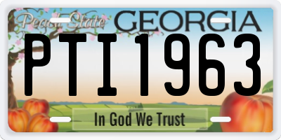 GA license plate PTI1963