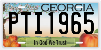 GA license plate PTI1965
